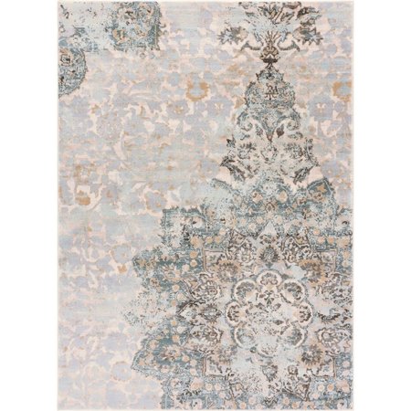 RICKIS RUGS Kensington Ciato Blue Vintage Modern Medallion Oriental Area Rug - 7 ft. 10 in. x 10 ft. 6 in. RI2683899